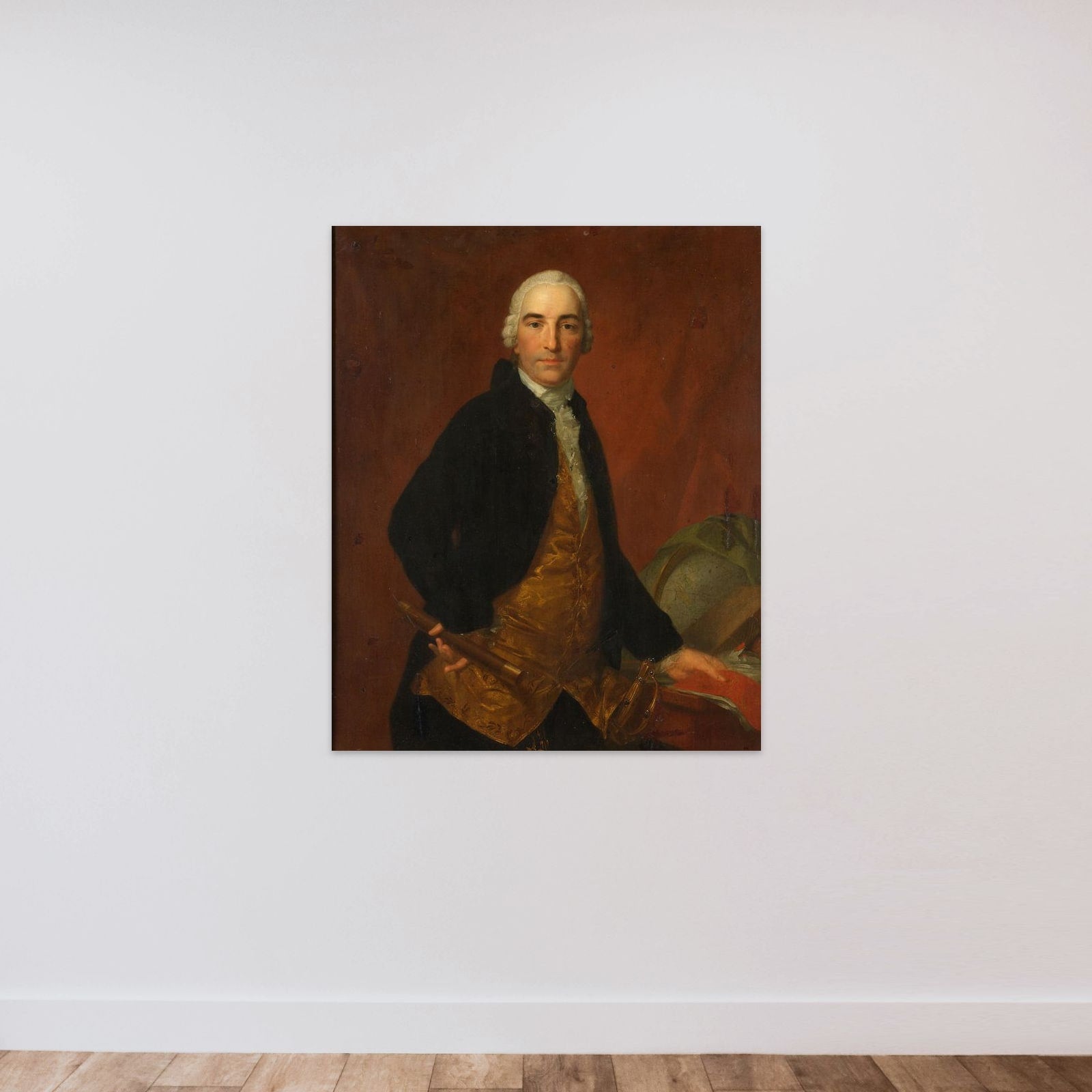 Portrait of Willem Arnold Alting, Governor-General of the Dutch East India Company unframed — shown to scale