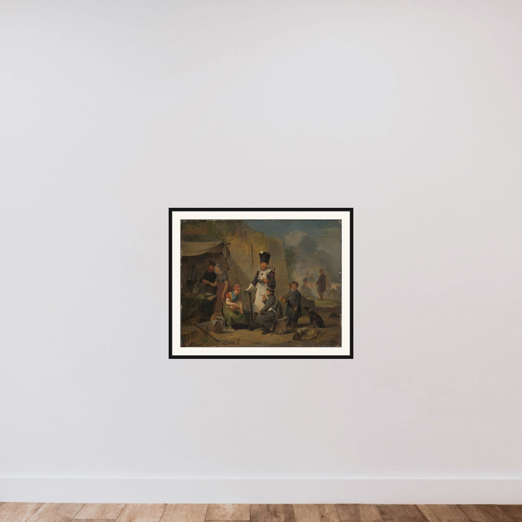 The Camp Follower framed — shown to scale