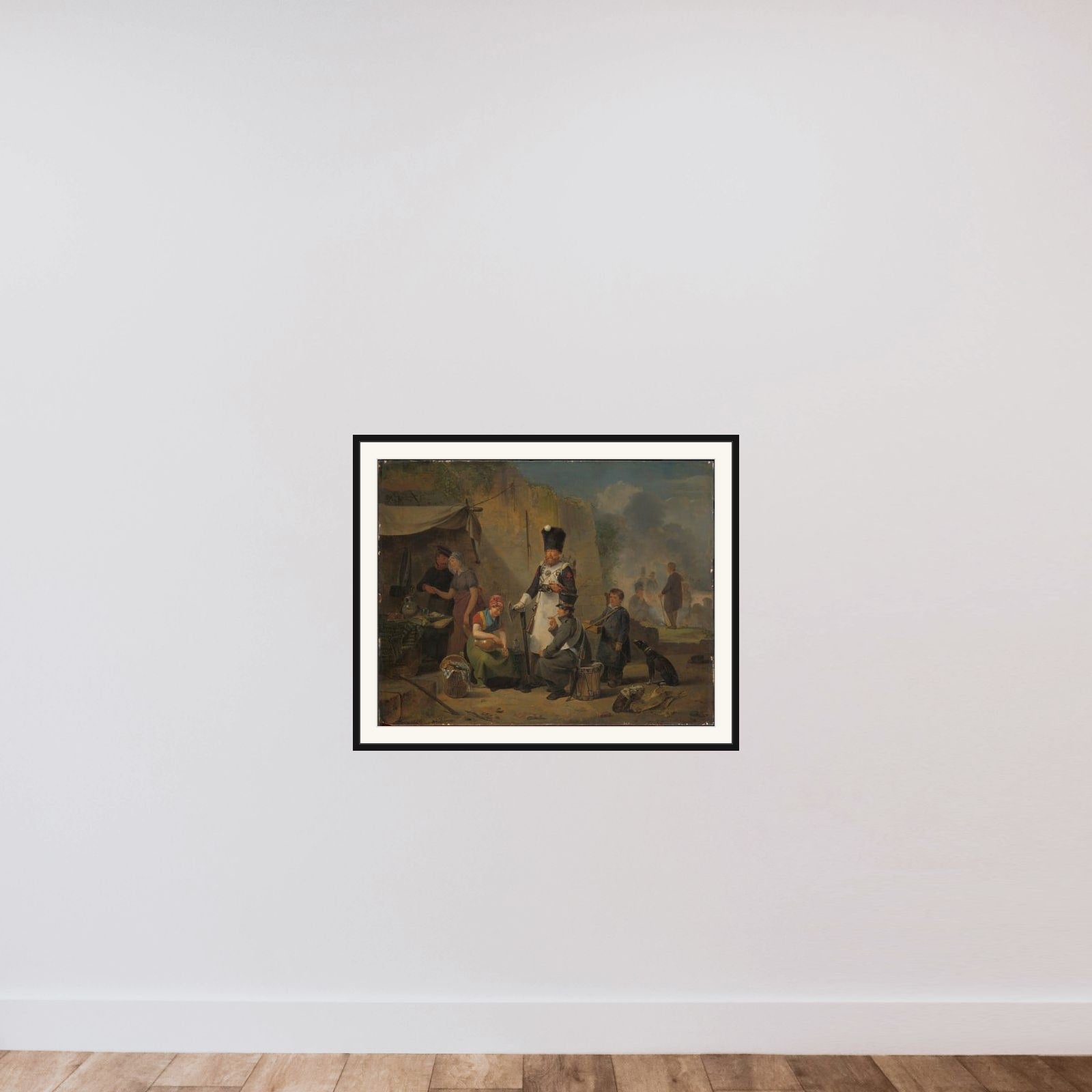 The Camp Follower framed — shown to scale