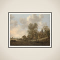 View of a Town on a River framed
