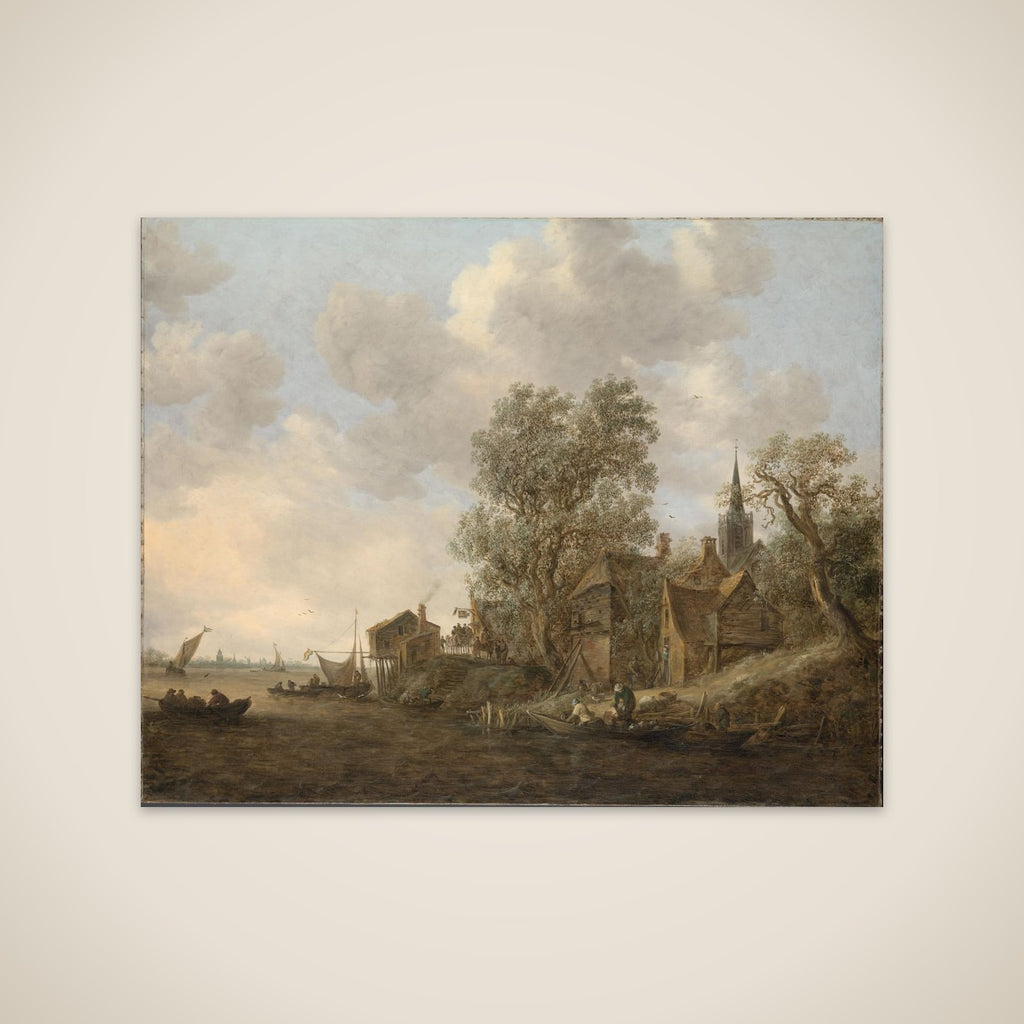 View of a Town on a River unframed print