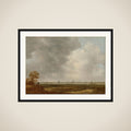 Panoramic View of a River with Low-Lying Meadows framed