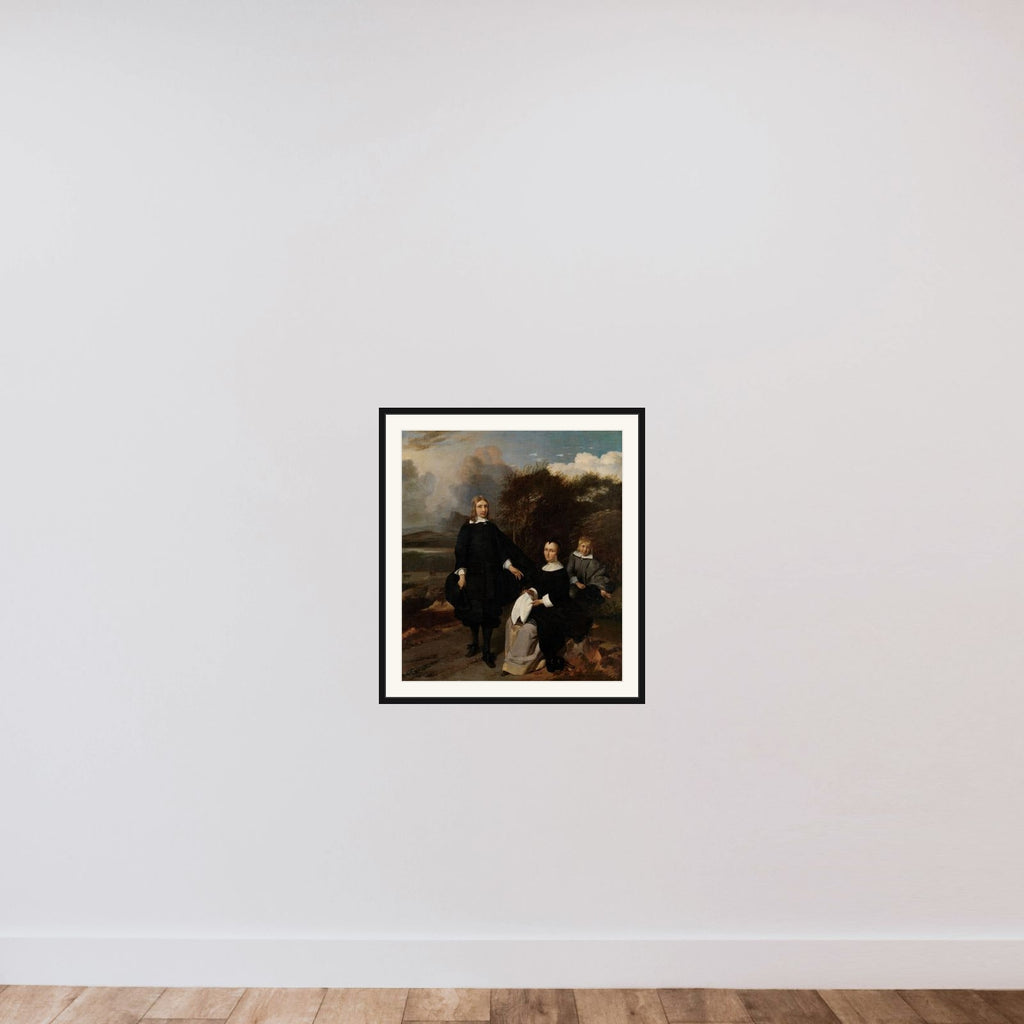 Family in a Landscape framed — shown to scale