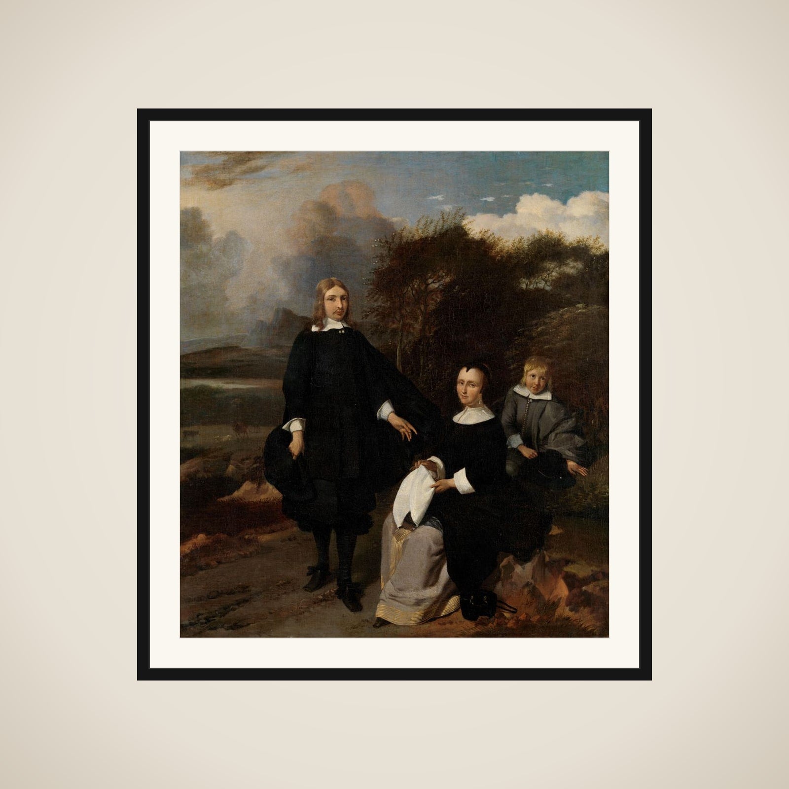Family in a Landscape framed