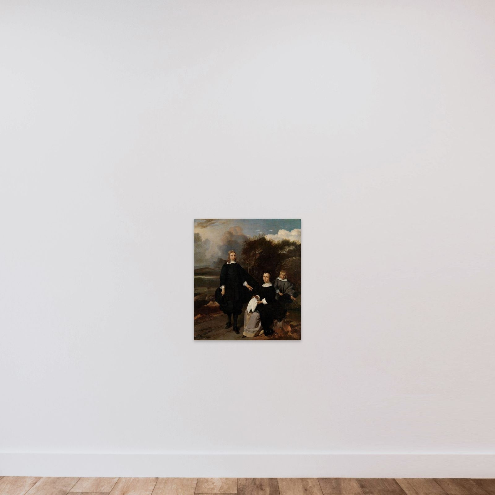 Family in a Landscape unframed — shown to scale