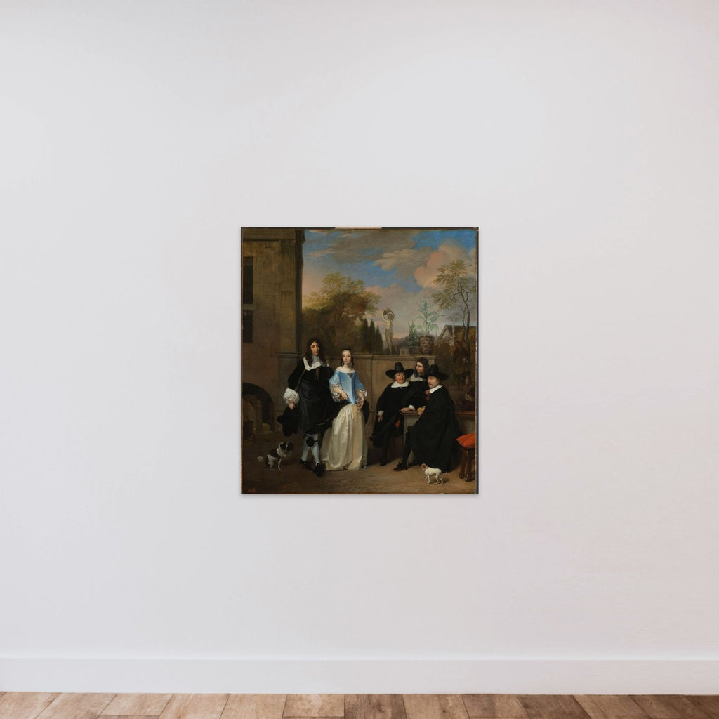 Company in a Garden unframed — shown to scale