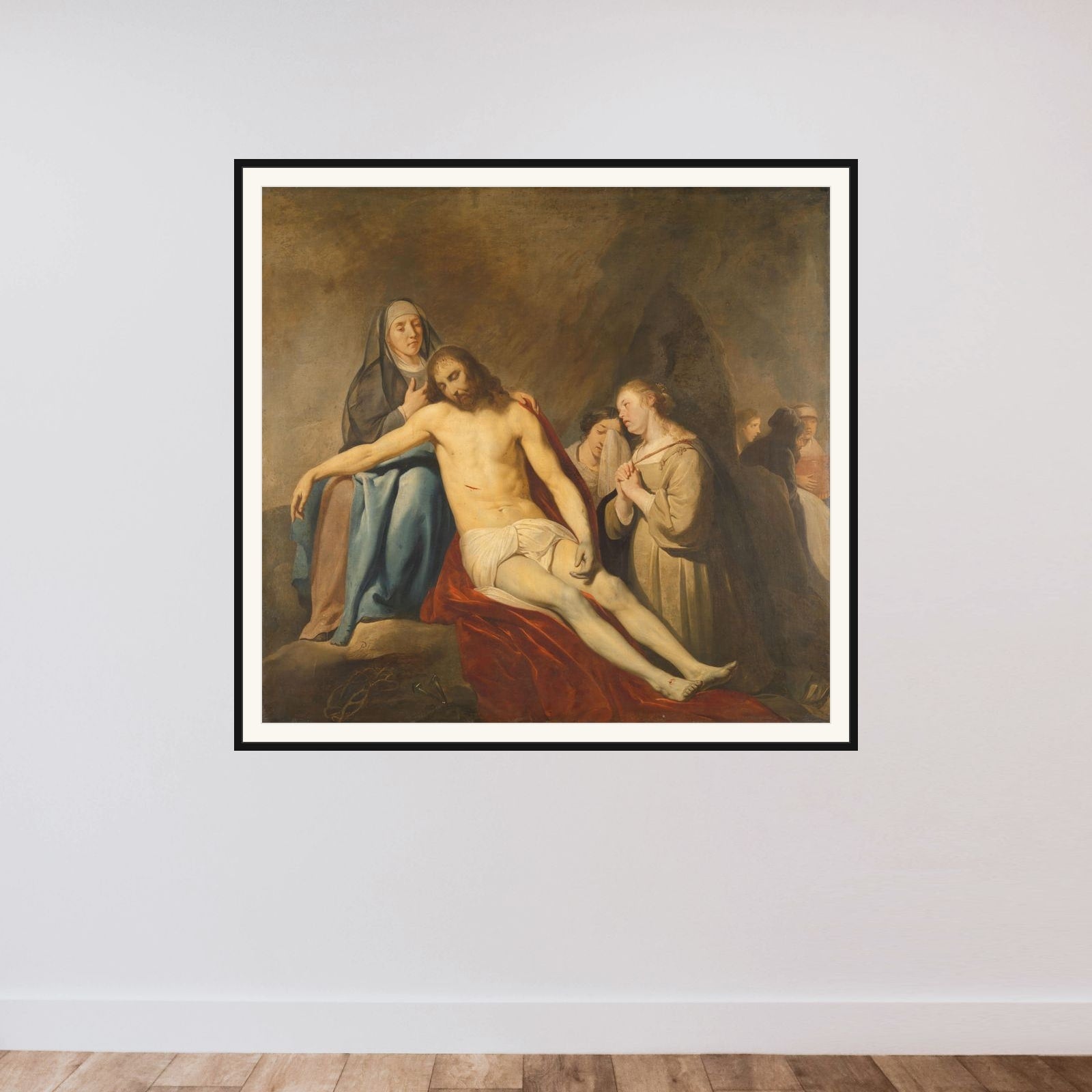 The Lamentation framed — shown to scale