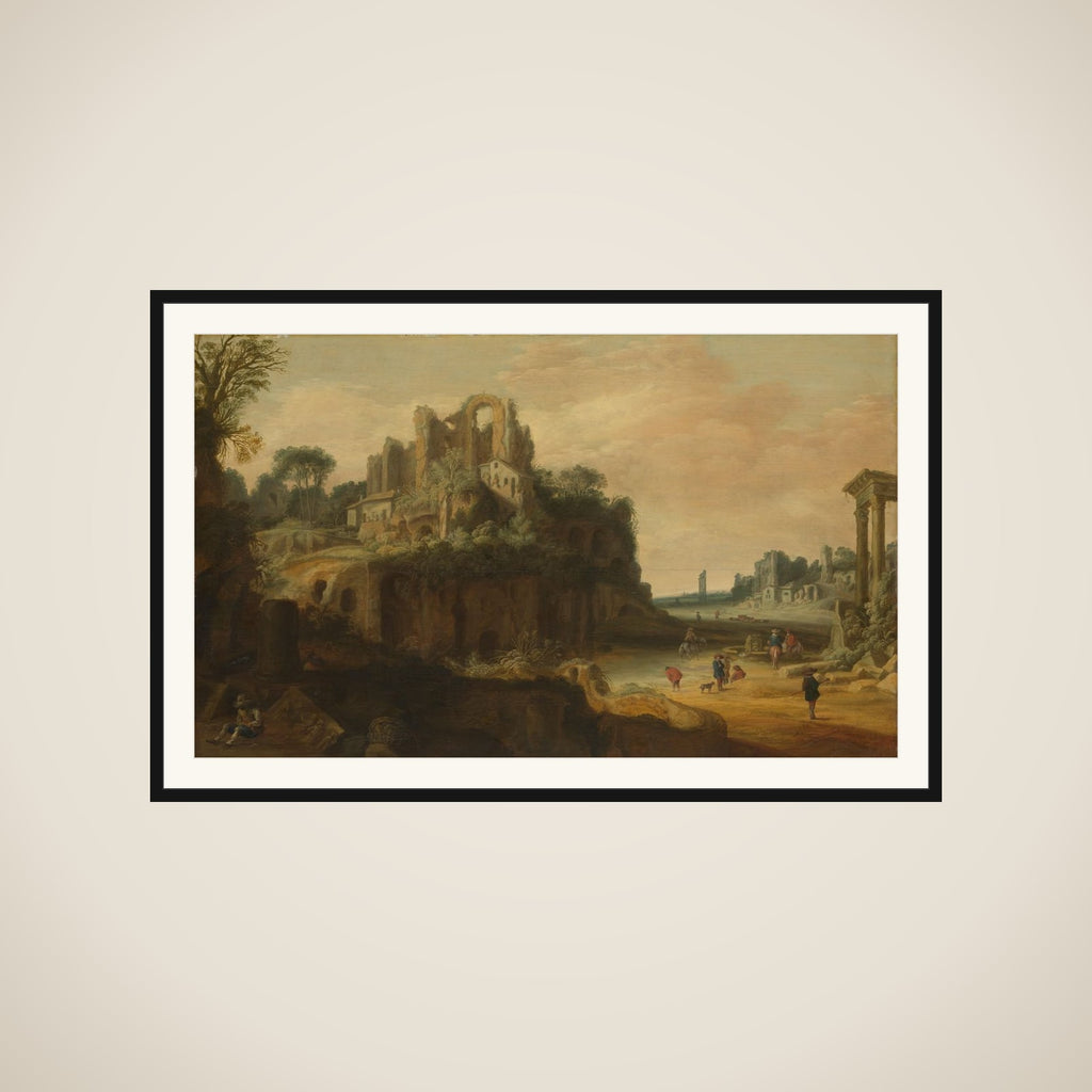 Roman Landscape with Ruins framed