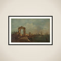 Landscape with a Quay and Ships on a Lake framed