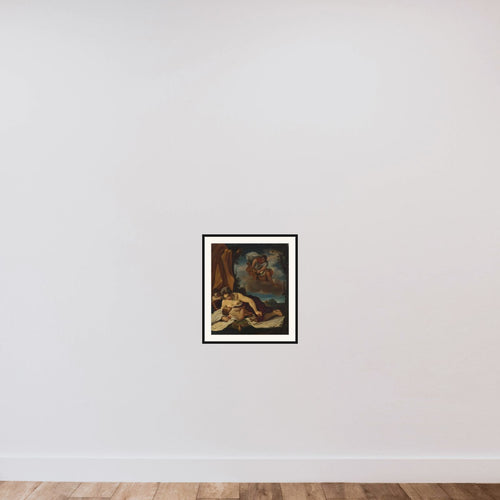 Caritas framed — shown to scale
