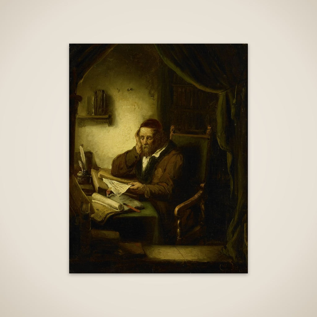 Old Man in his Study unframed print