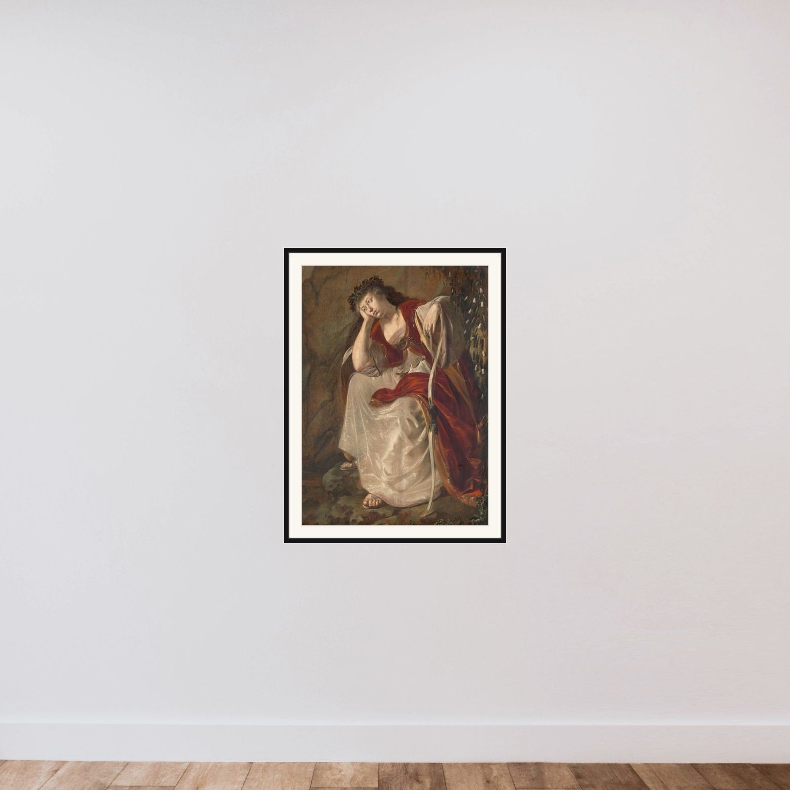 Female Figure perhaps Erminia from Jerusalem Delivered by Torquato Tassso framed — shown to scale