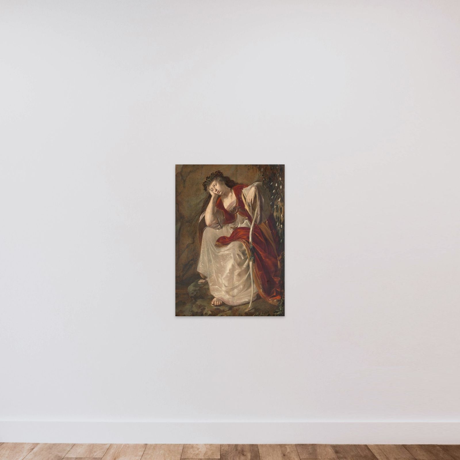 Female Figure perhaps Erminia from Jerusalem Delivered by Torquato Tassso unframed — shown to scale