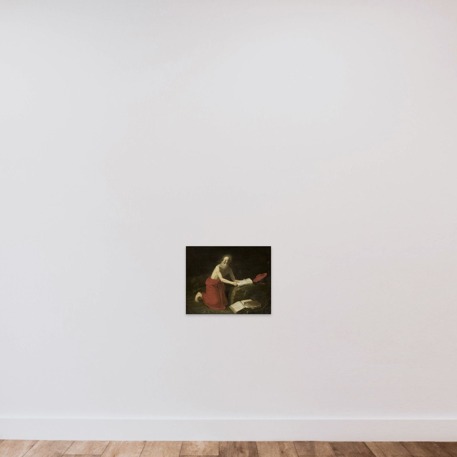 St Jerome unframed — shown to scale
