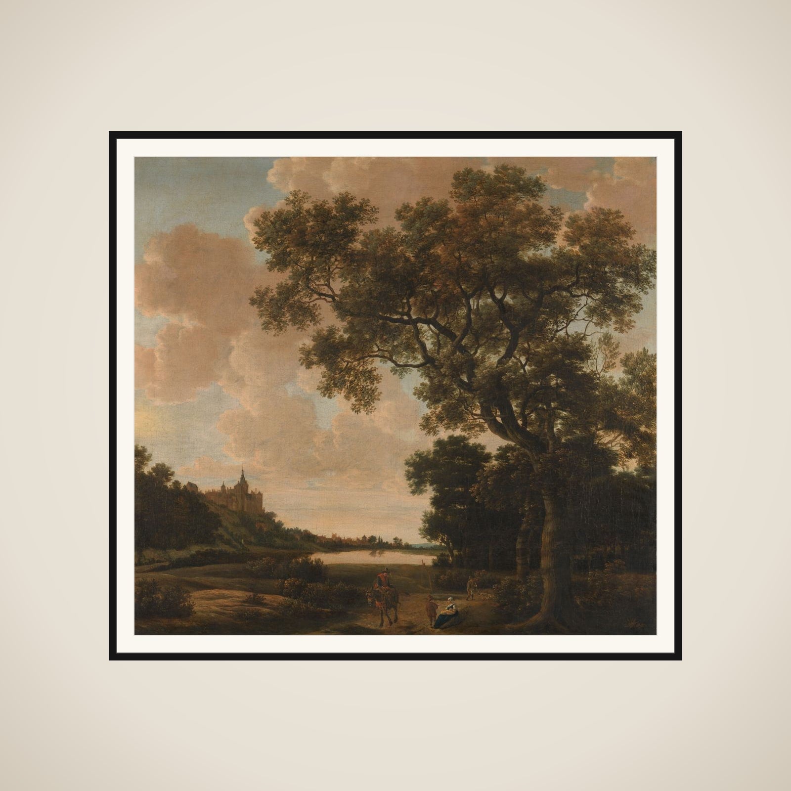 Landscape with the Schwanenburg, Cleves framed