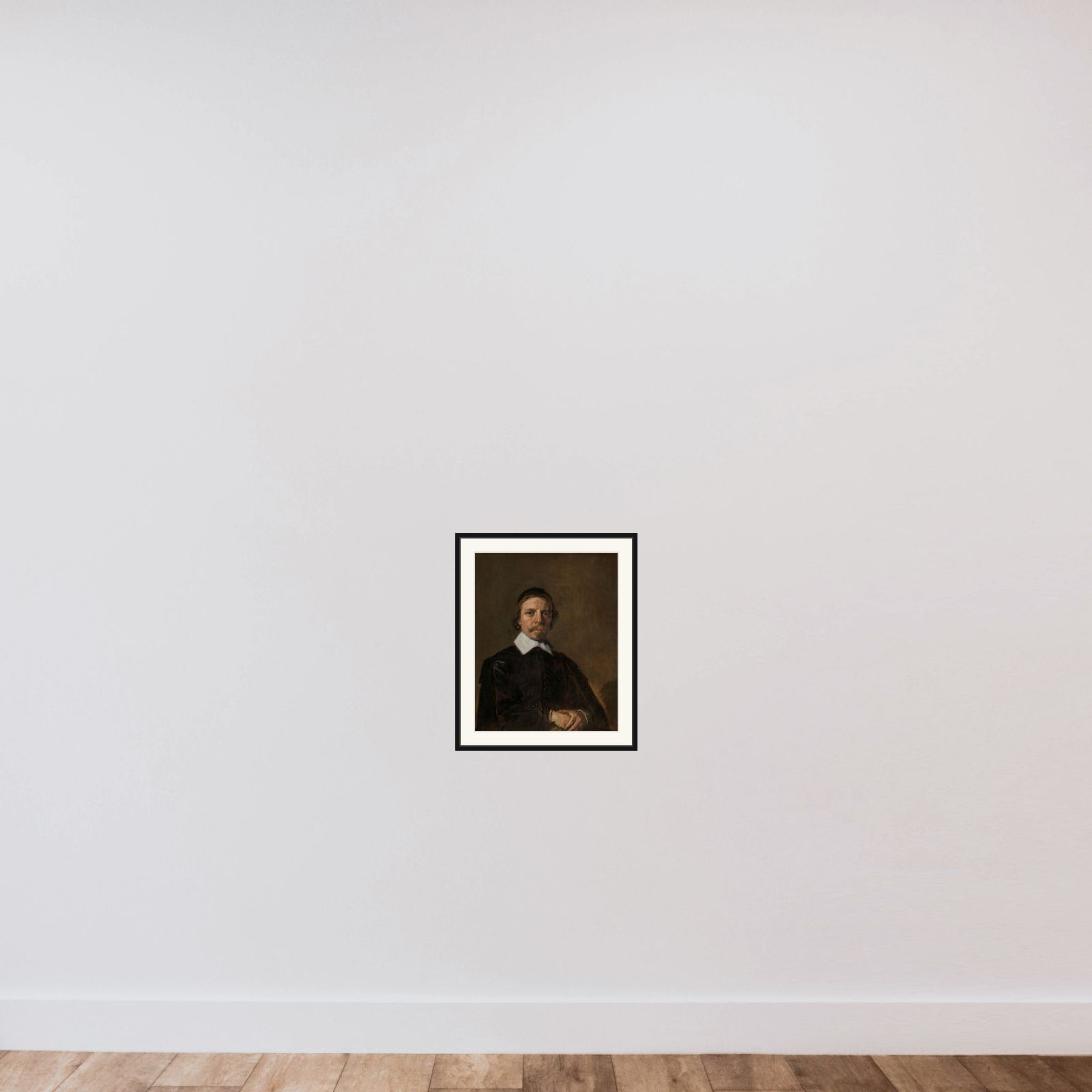 Portrait of a Man, possibly a Clergyman framed — shown to scale