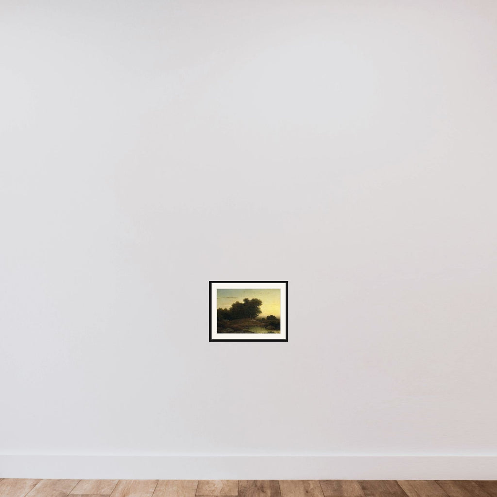 View in the Woods at Sunset framed — shown to scale