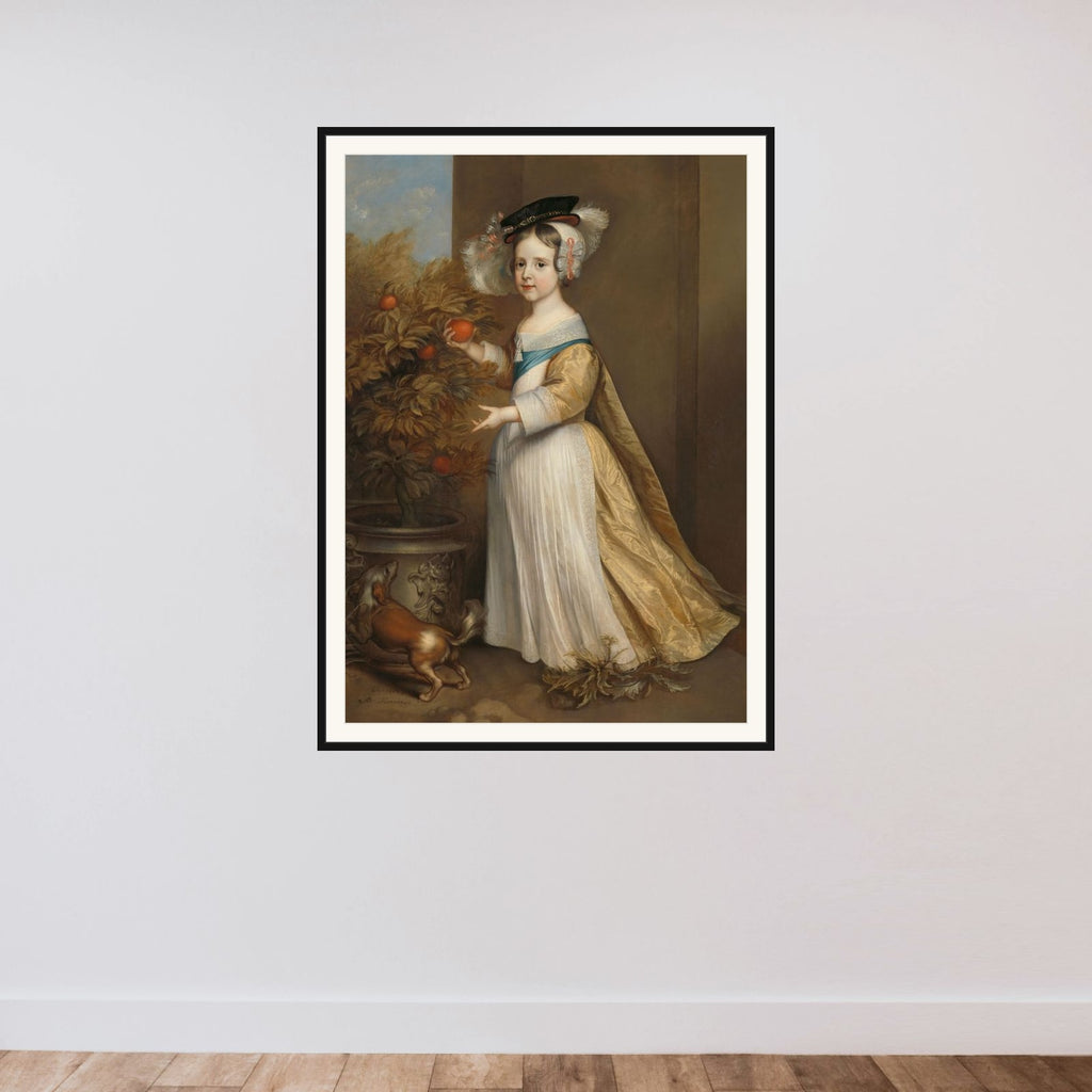 Portrait of Willem III (1650-1702), Prince of Orange, as a Child framed — shown to scale