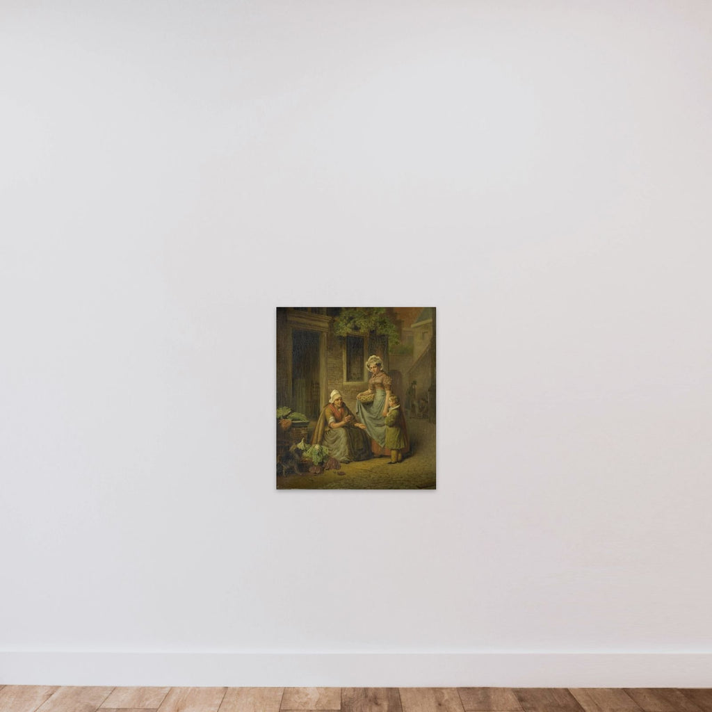 Woman Selling Vegetables unframed — shown to scale