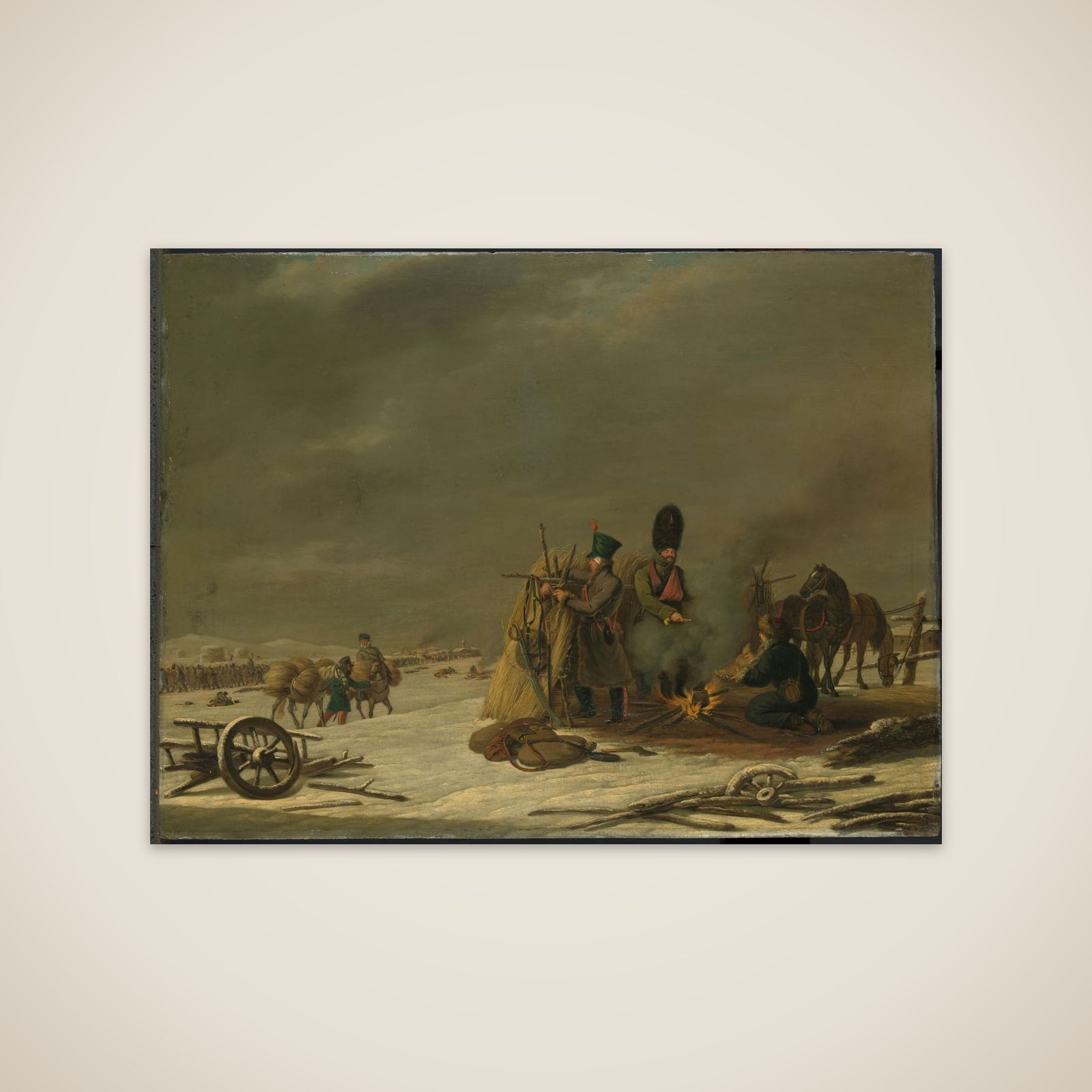 Bivouac at Molodechno, 3-4 December 1812: an episode from Napoleon's Retreat from Russia unframed print