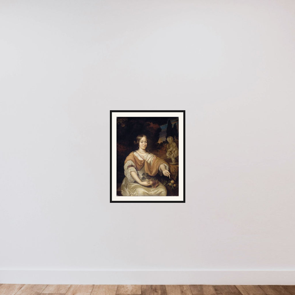 Sara Pottey (1651-1705), Wife of Johan van Bochoven framed — shown to scale