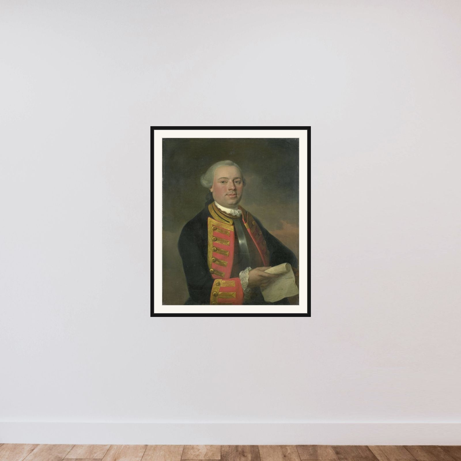 Johan Arnold Zoutman (1724-93), Vice Admiral framed — shown to scale