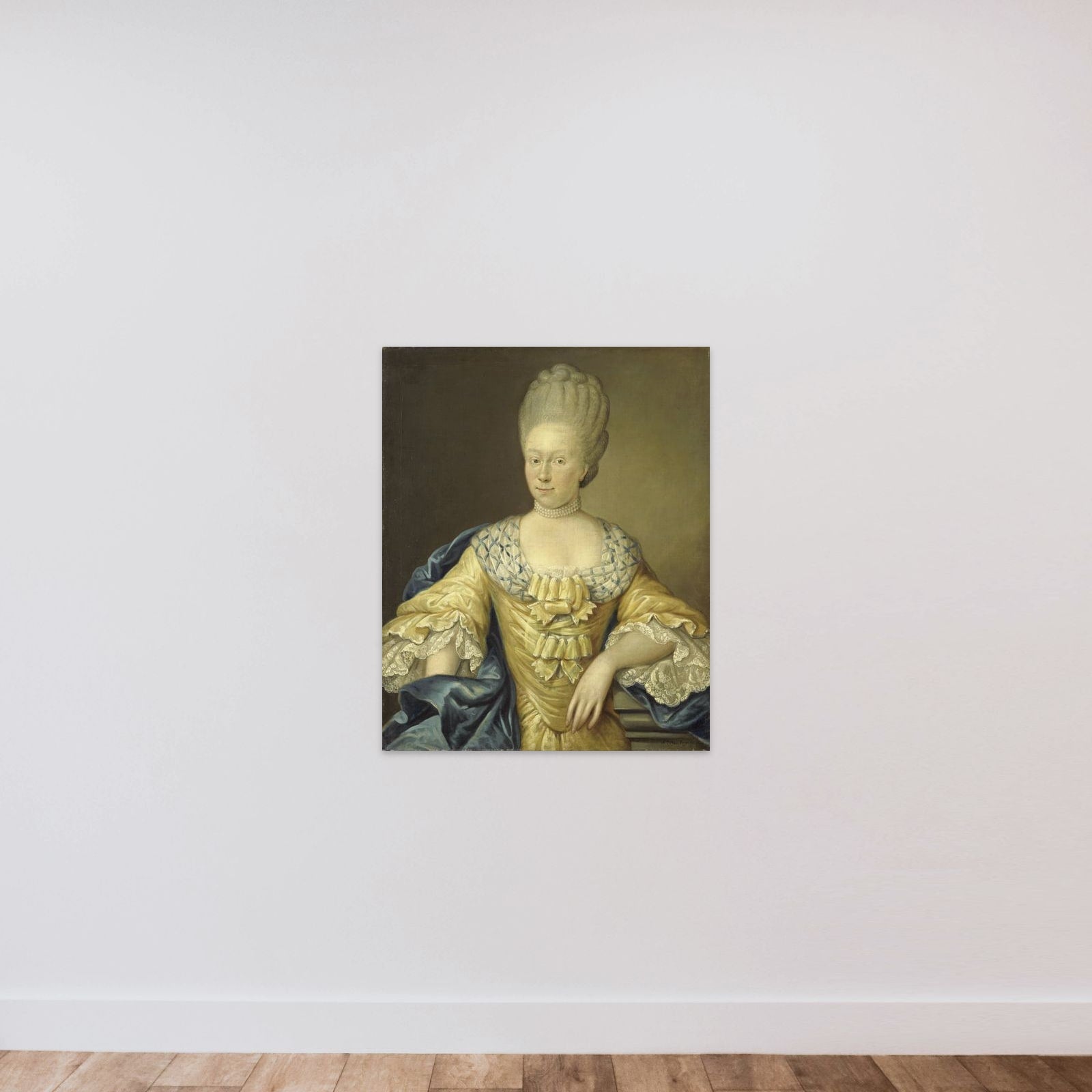 Adriana Johanna van Heusden, Wife of Johan Arnold Zoutman unframed — shown to scale
