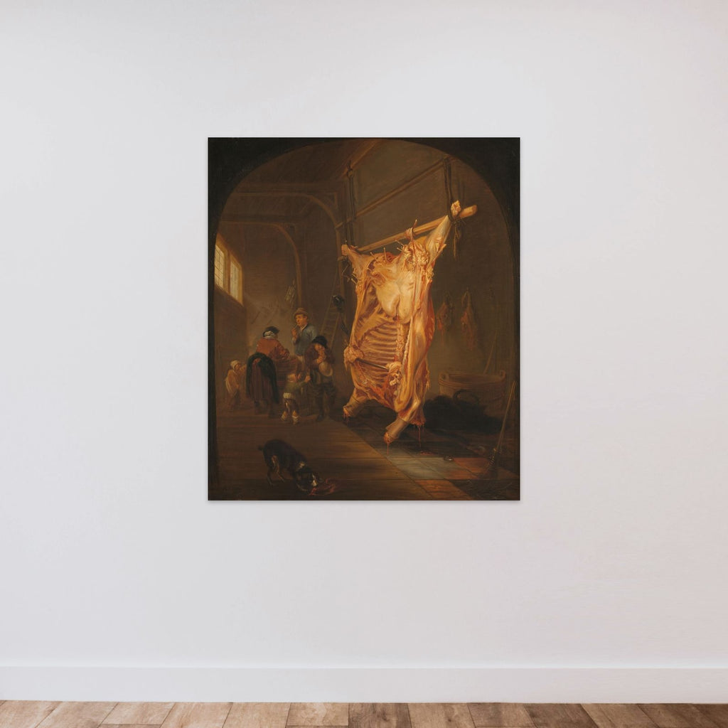 The Slaughtered Ox unframed — shown to scale