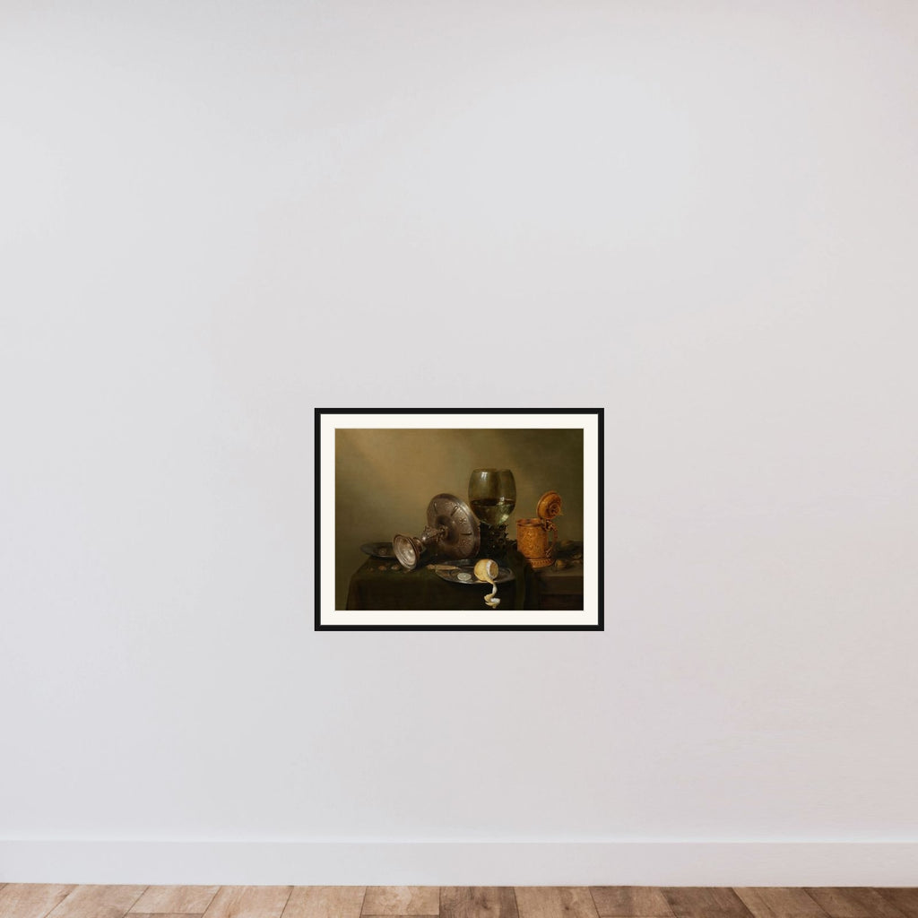 Still life with a Gilded Beer Tankard framed — shown to scale