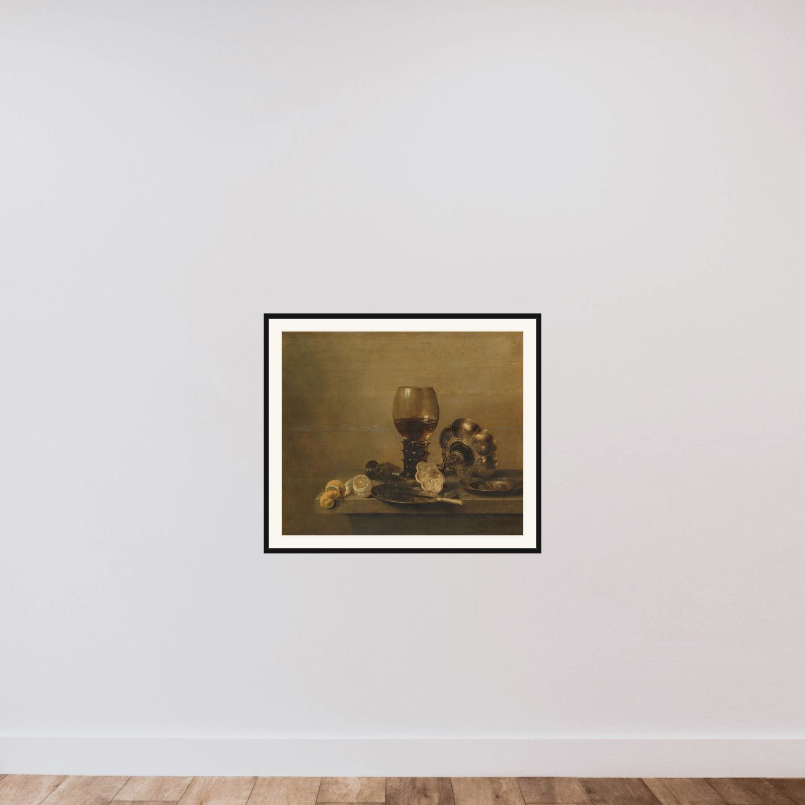 Still Life with a Broken Glass framed — shown to scale