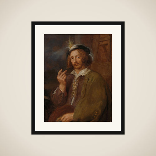 A Painter Smoking a Pipe framed