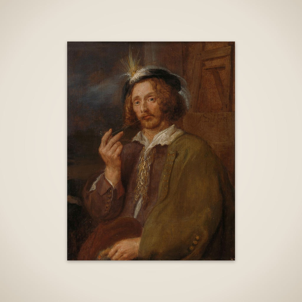 A Painter Smoking a Pipe unframed print