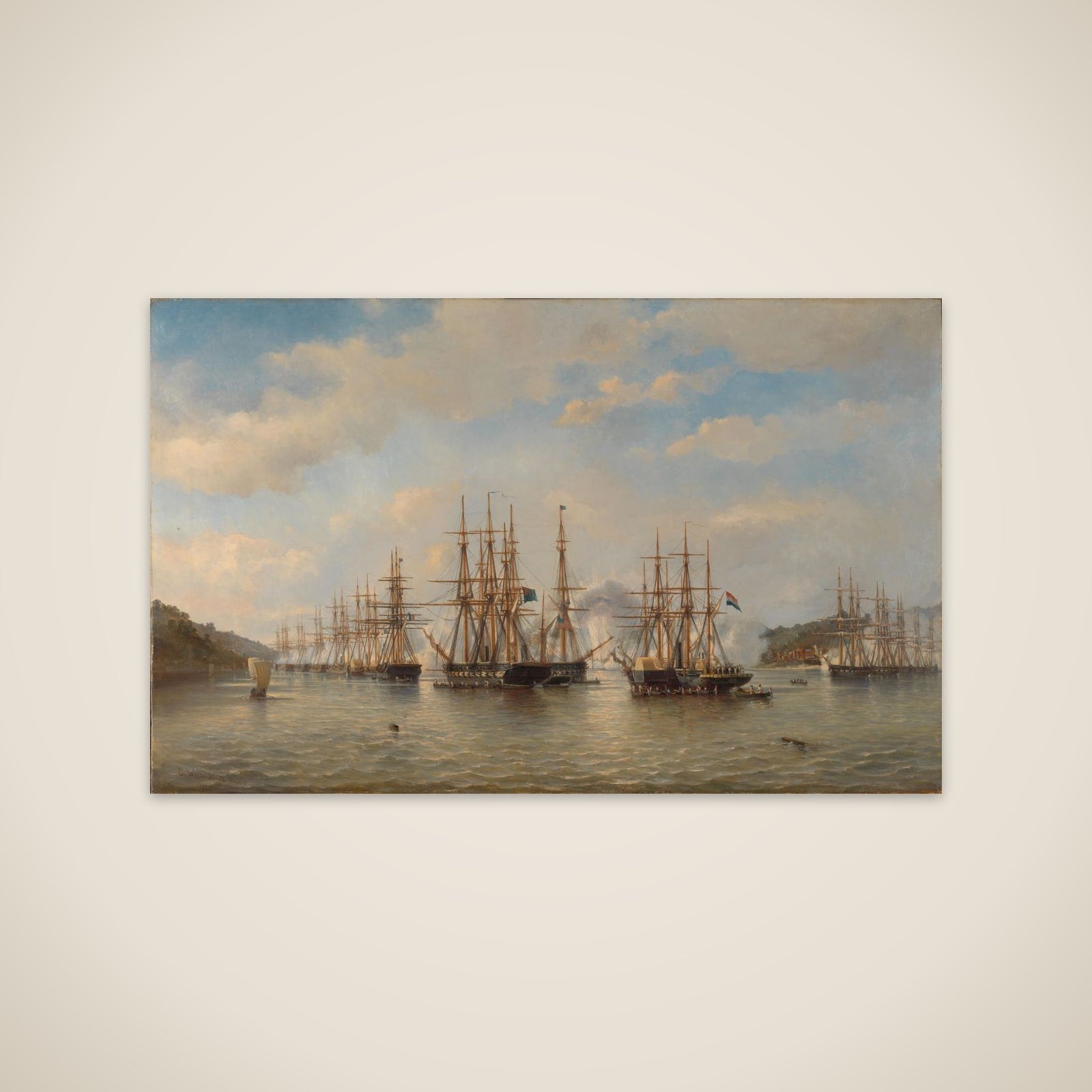 Dutch, English, French and American Squadrons in Japanese Waters during the Expedition led by the French Commander Constant Jaurès, September 1864 unframed print