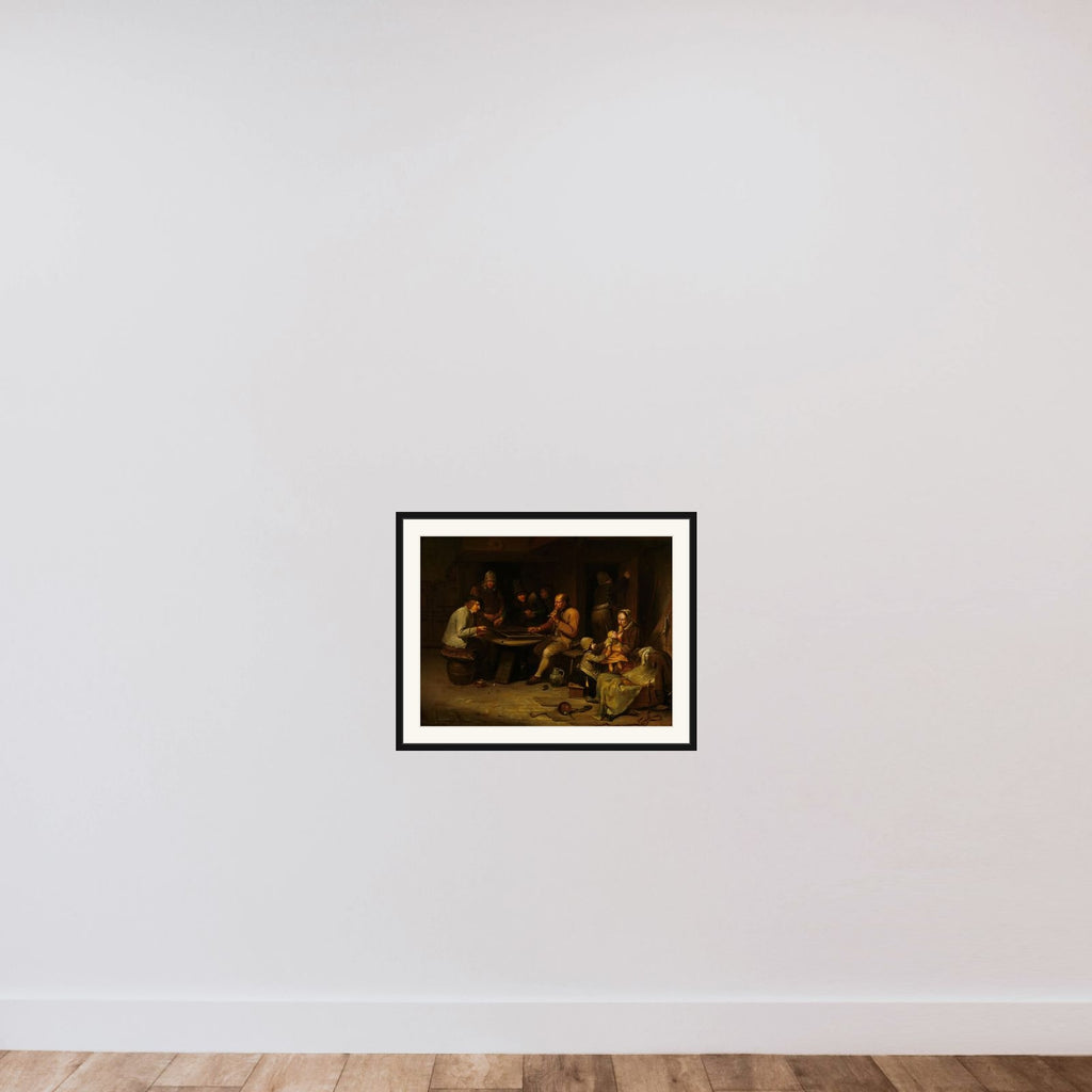 Ann Inn with Backgammon Players framed — shown to scale