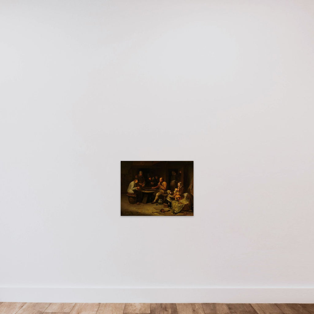 Ann Inn with Backgammon Players unframed — shown to scale
