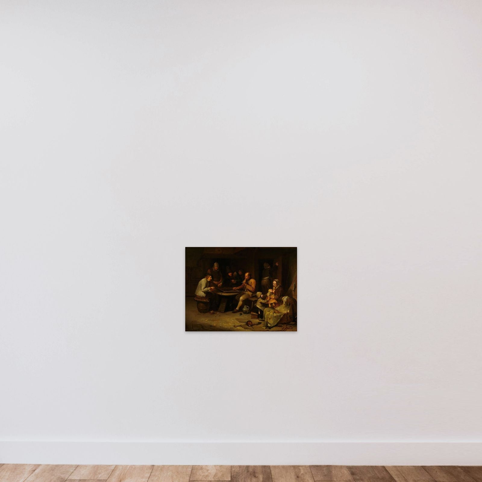 Ann Inn with Backgammon Players unframed — shown to scale