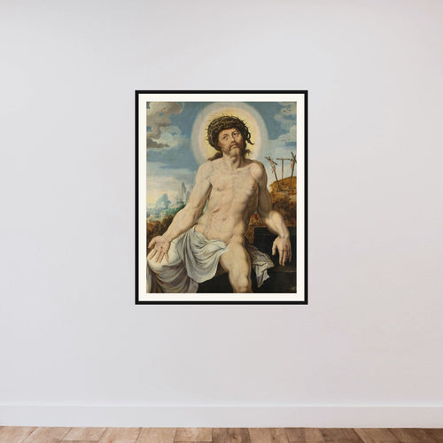 Christ as the Man of Sorrows framed — shown to scale