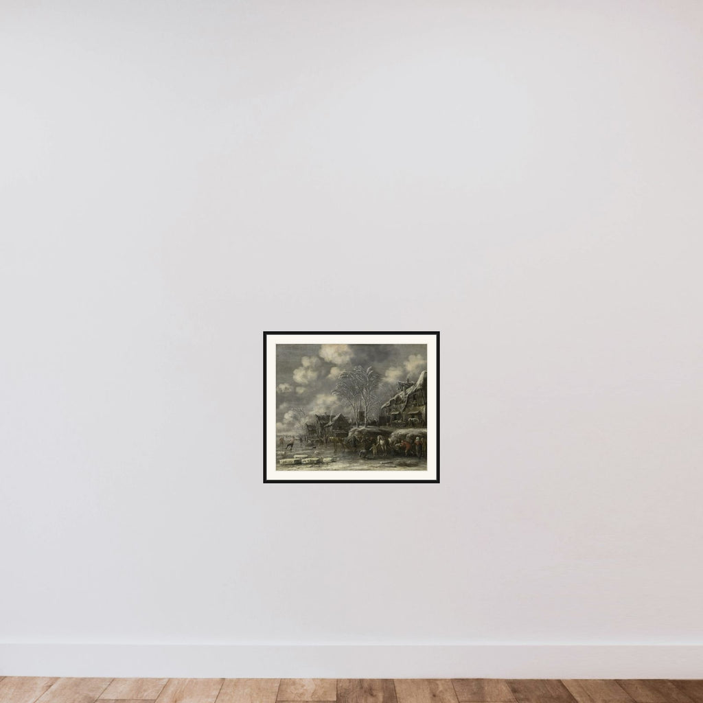 Winter Scene framed — shown to scale