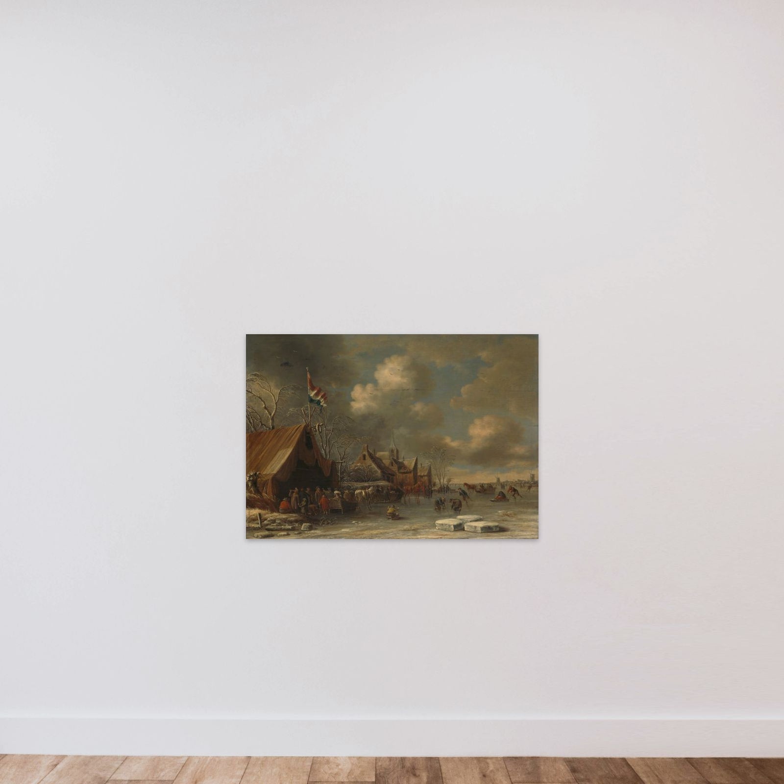 Enjoying the Ice unframed — shown to scale