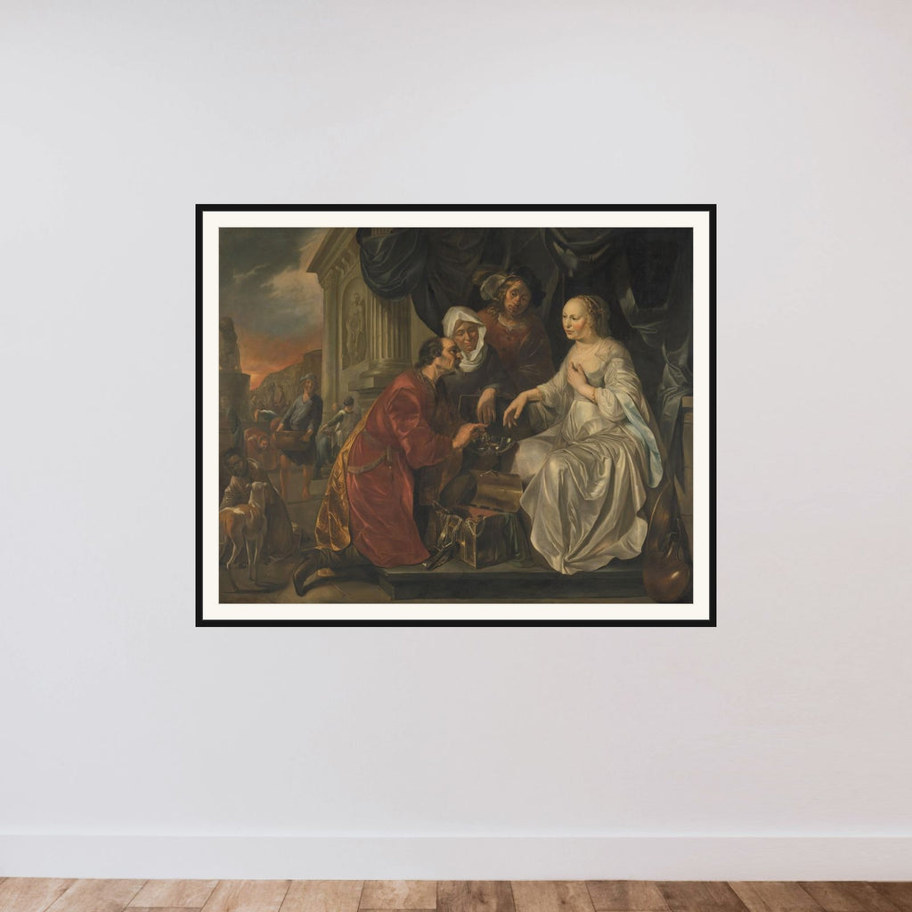 Rebecca Receiving Presents from Abraham's Servant framed — shown to scale