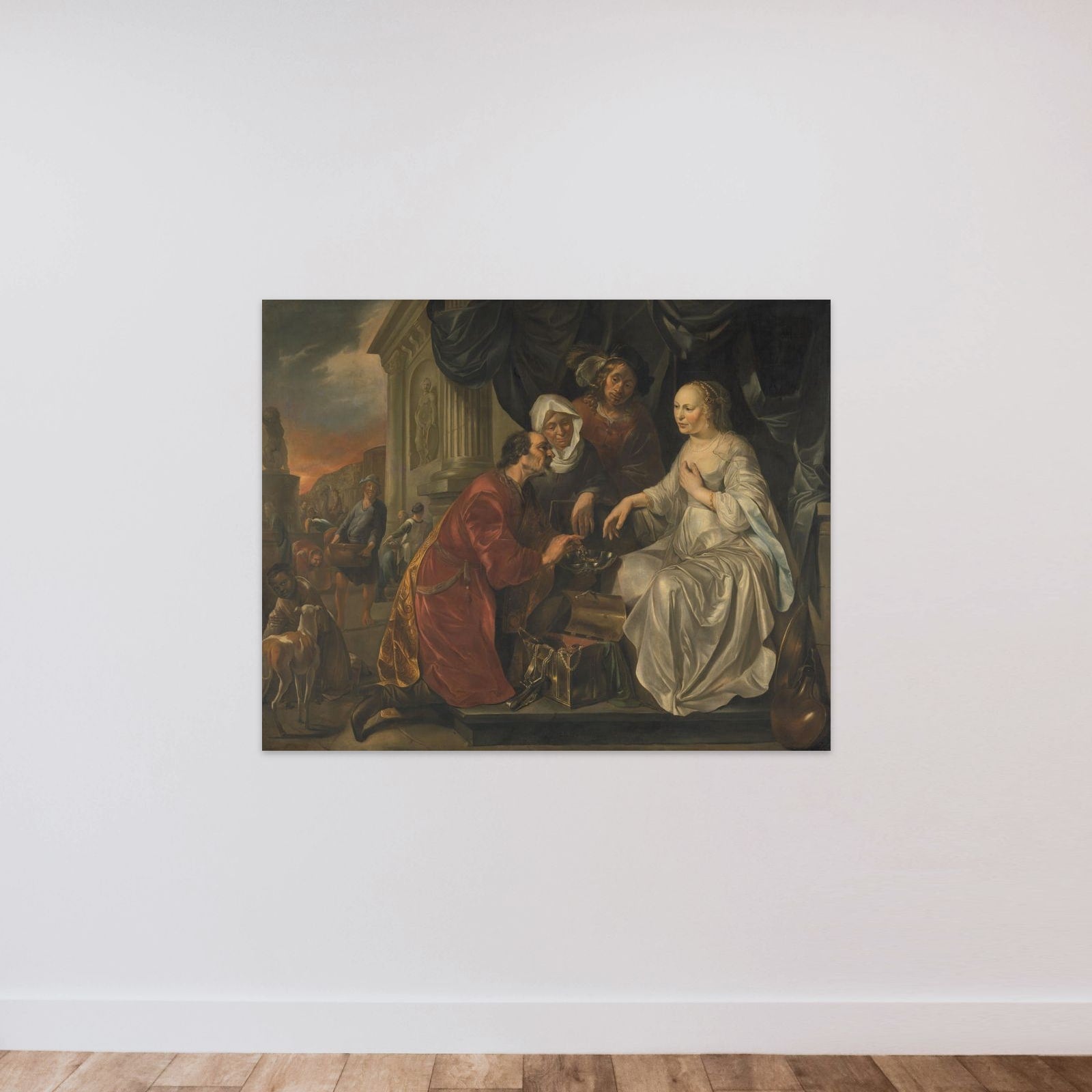 Rebecca Receiving Presents from Abraham's Servant unframed — shown to scale
