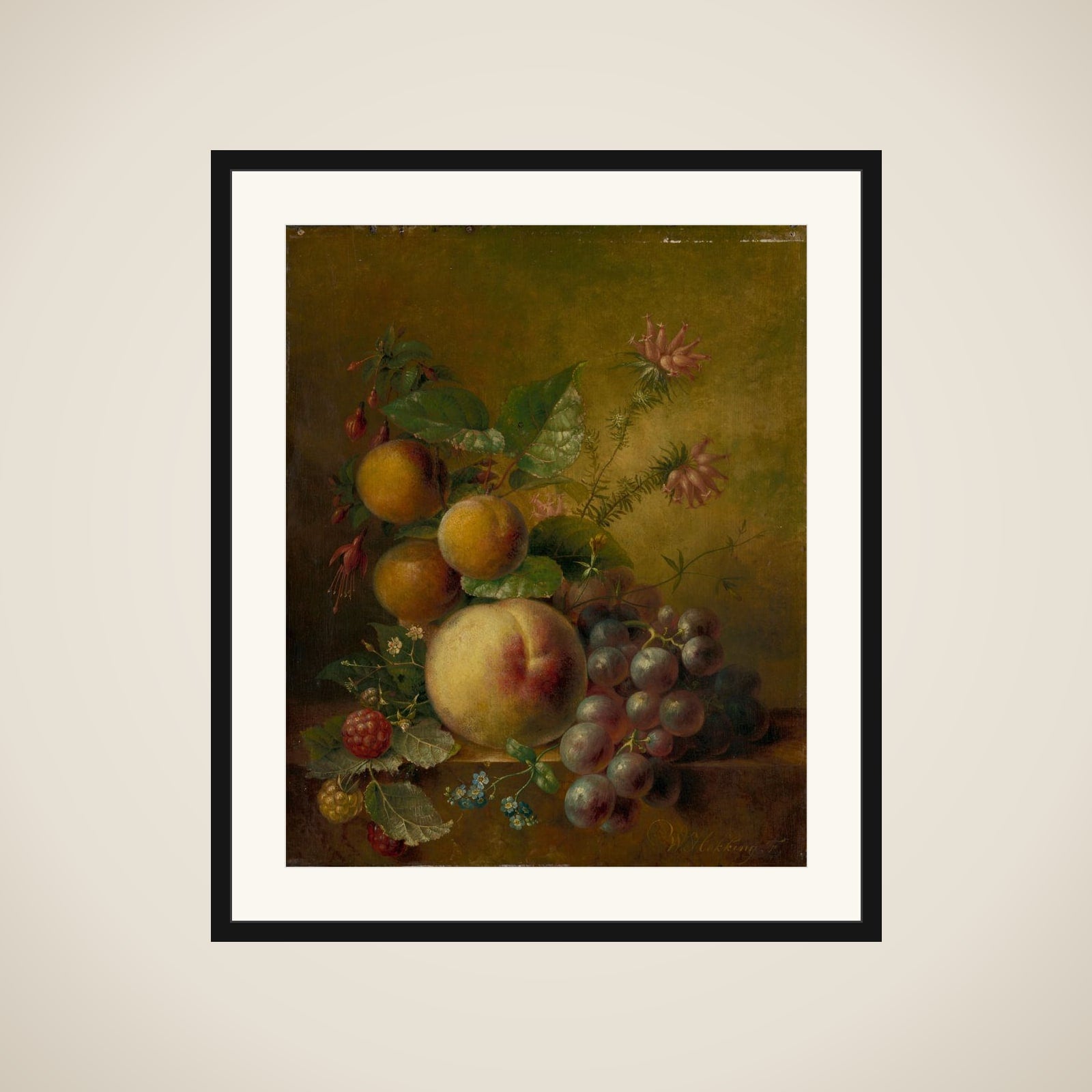 Still Life with Fruit framed