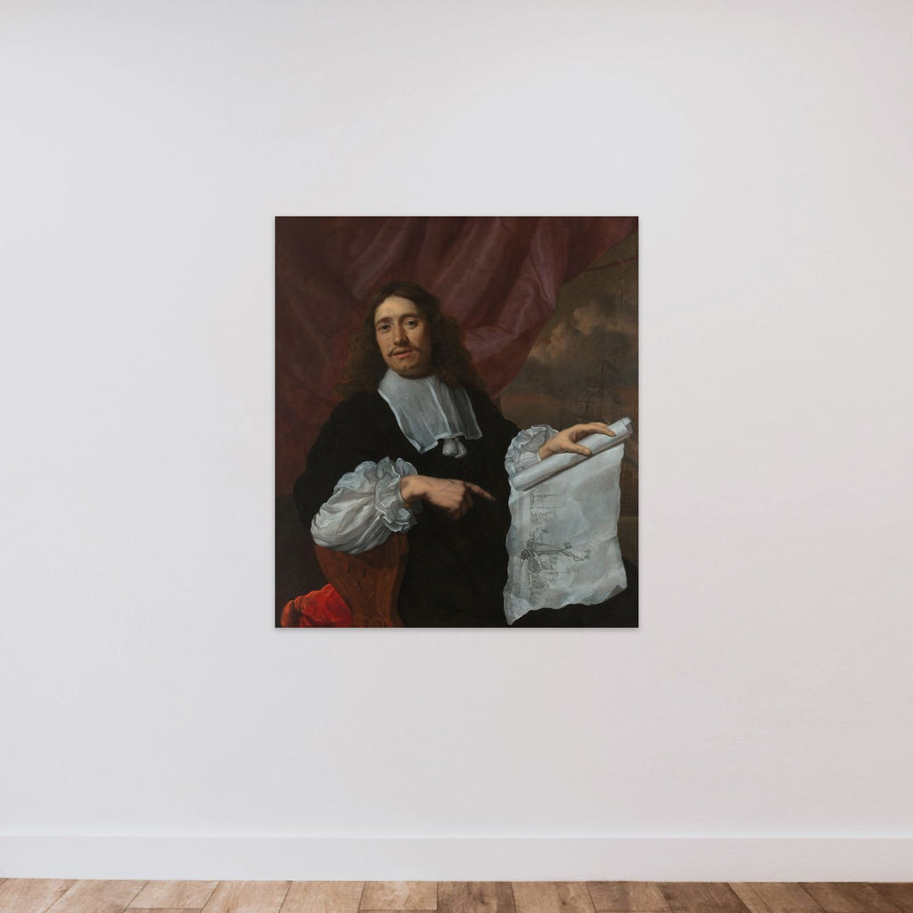 Willem van de Velde II (1633-1707), Painter unframed — shown to scale