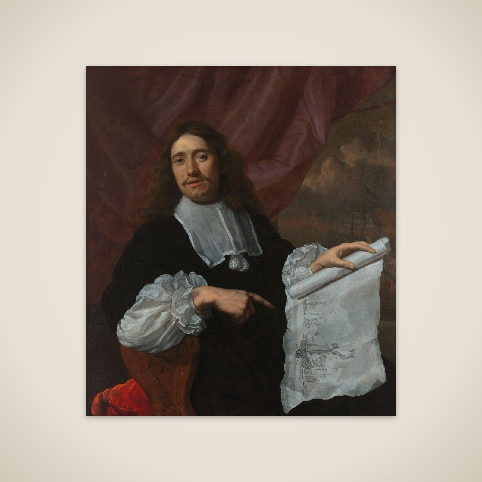 Willem van de Velde II (1633-1707), Painter unframed print