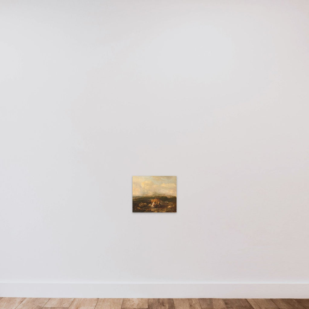 Italian Landscape with Cattle unframed — shown to scale