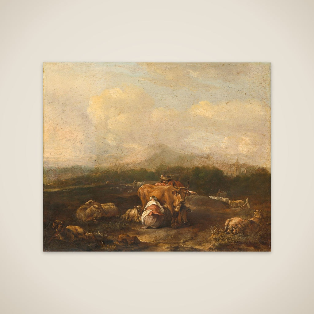 Italian Landscape with Cattle unframed print
