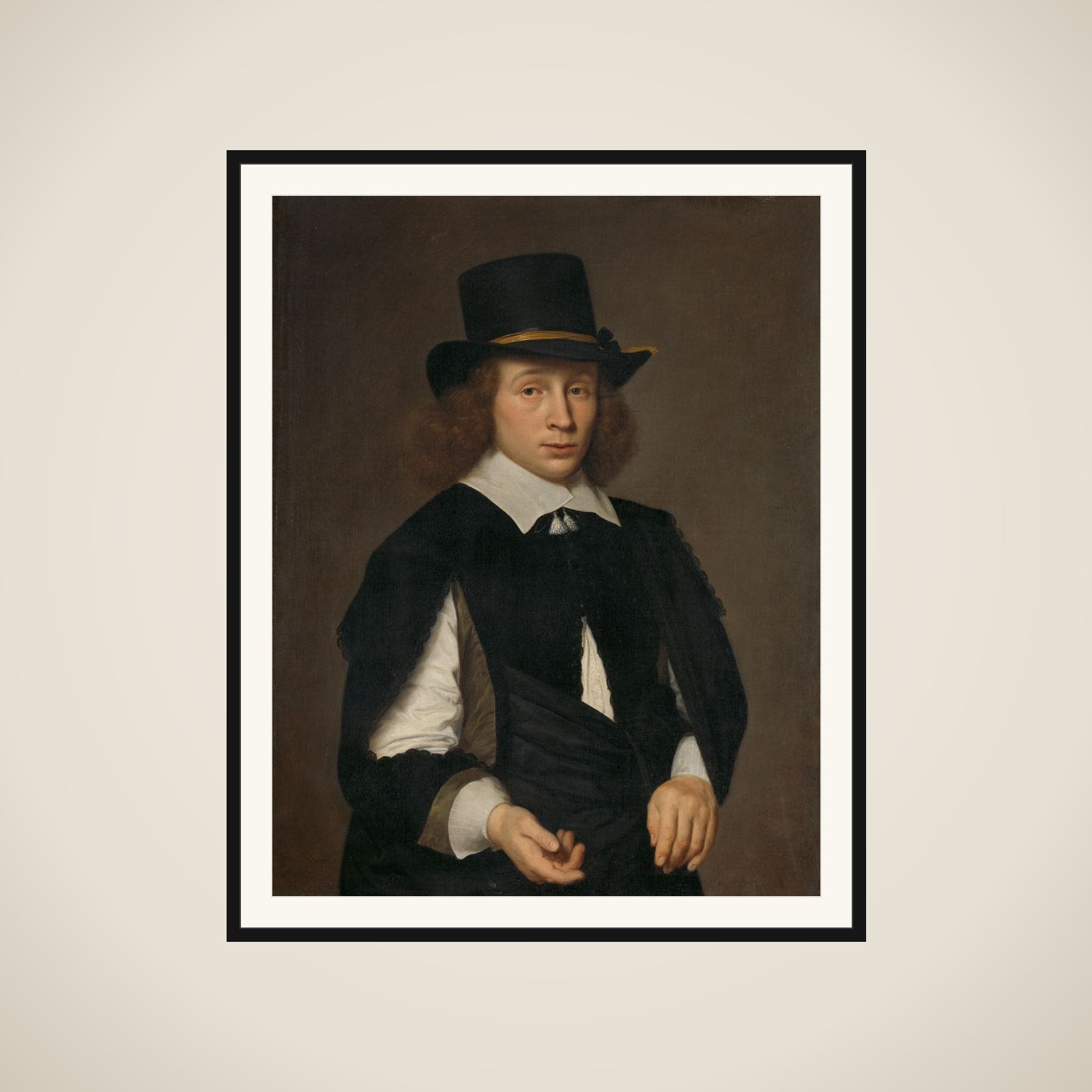 Portrait of Dirck Hendrick Meulenaer (1620-in or after 1649 ?) framed