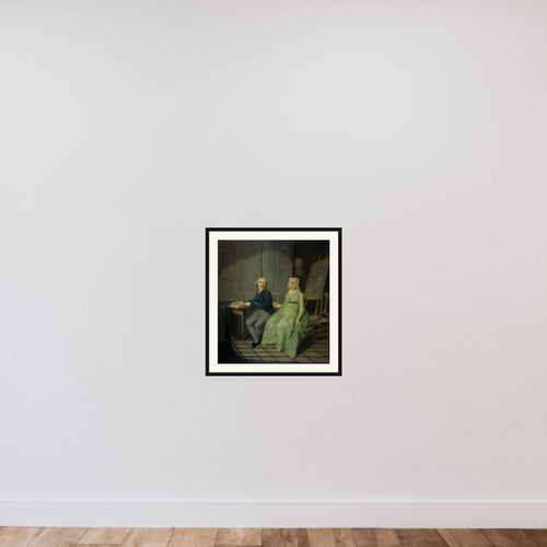 A Painter with his Wife framed — shown to scale
