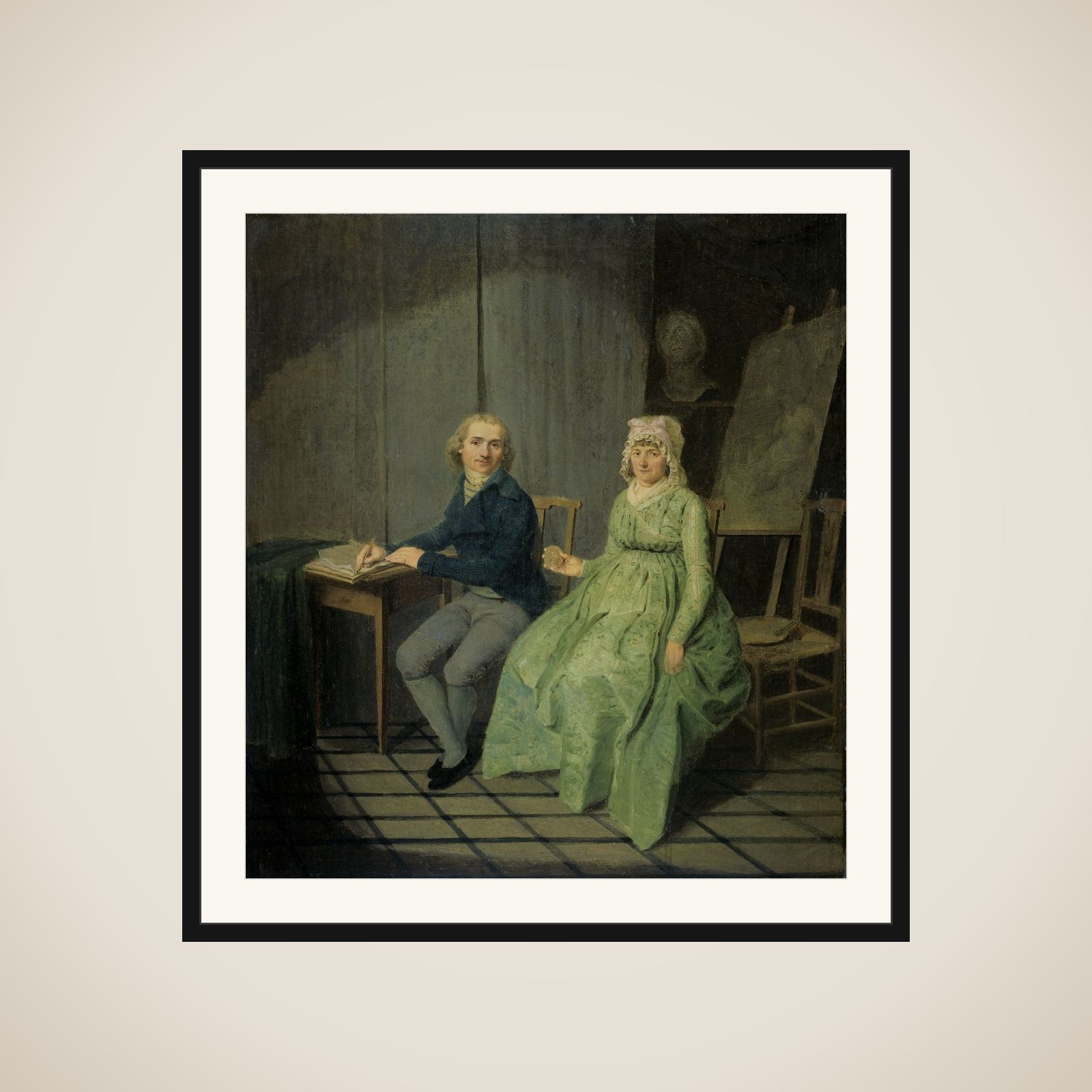A Painter with his Wife framed