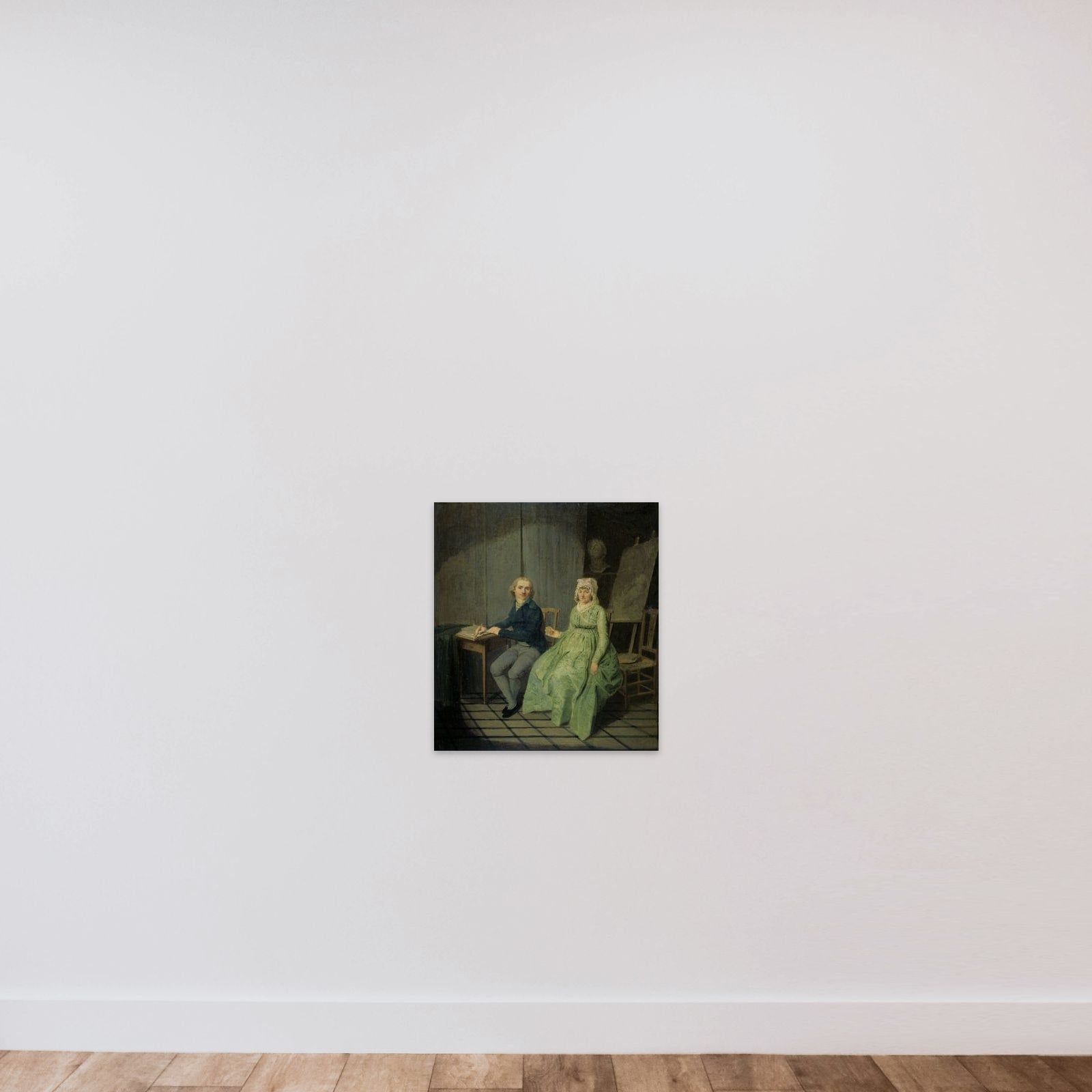 A Painter with his Wife unframed — shown to scale